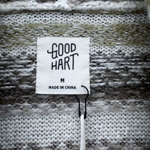 Matilda Jane Good Hart Fair Isle Sweater Cardigan Medium Bohemian Tan Cream NWT - Picture 4 of 10